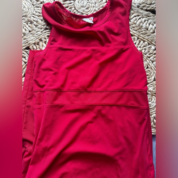 Red Guess mesh cutout bodycon midi dress. Size medium. EUC. - Picture 7 of 11